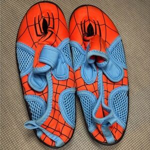 Disney Spider-Man Orange and Light Blue Kids Water Shoes Size 13